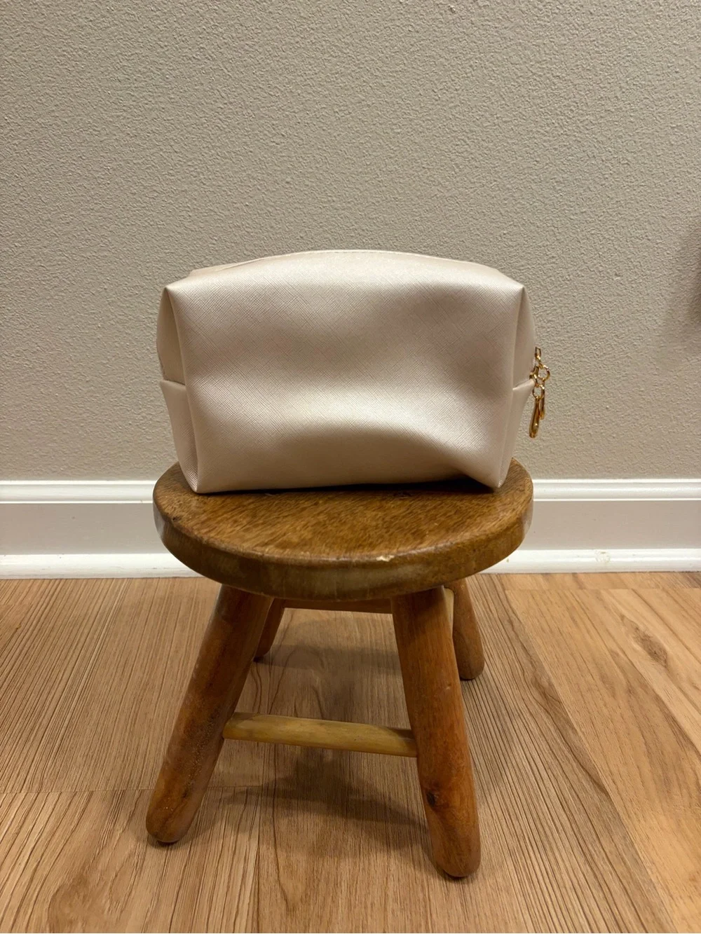 Mrs Embellished Cream Cosmetic Pouch